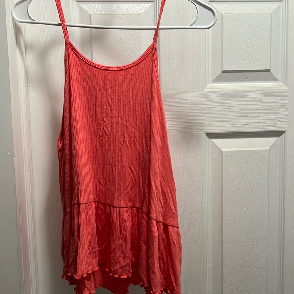 American eagle ribbed tank top. Coral colored. Size small.